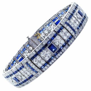 Art Deco elaborate sapphire and diamond bracelet. Tiffany & Co.