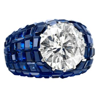 Mystery set sapphire and diamond ring. Van Cleef & Arpels